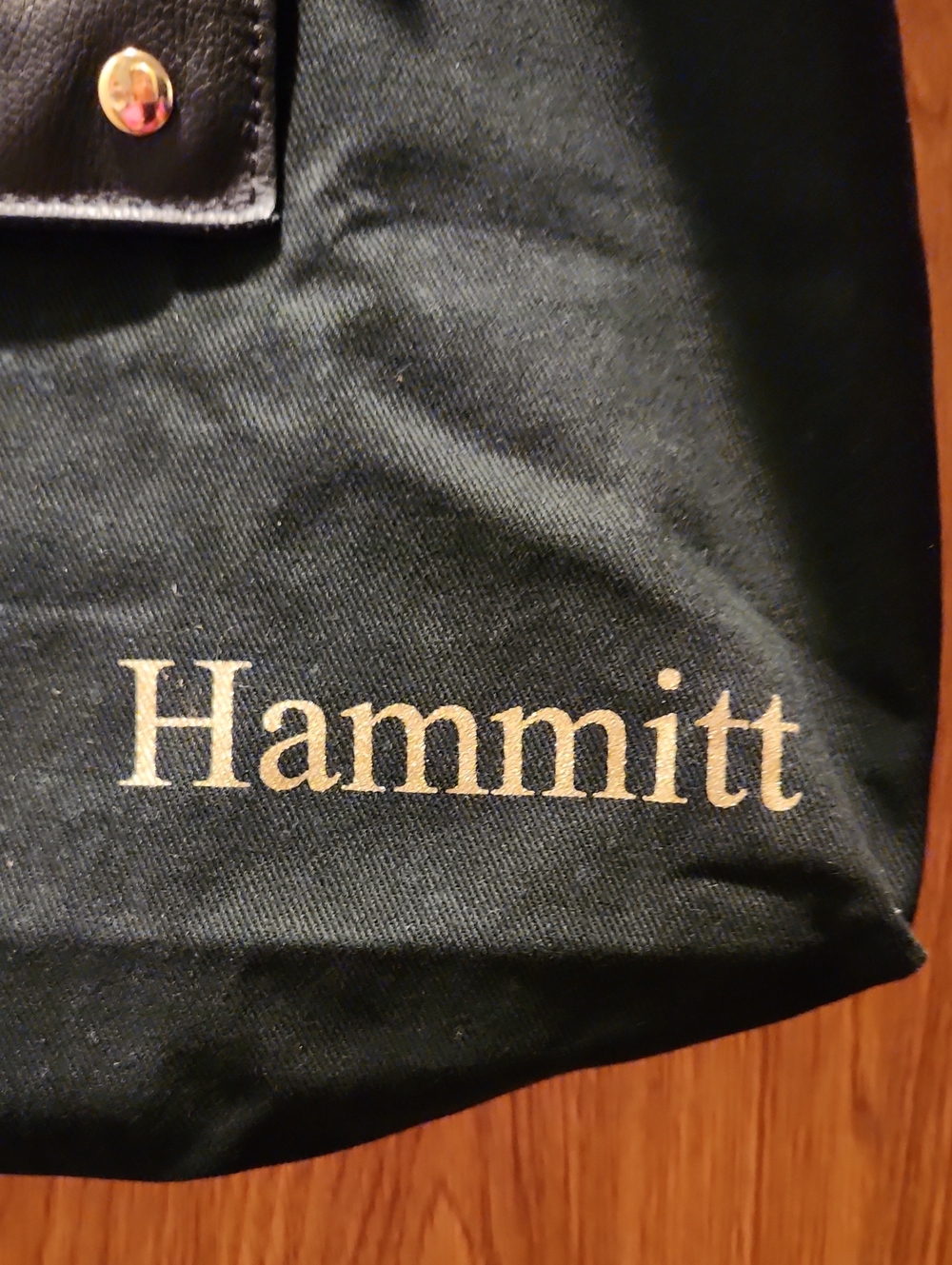 Hammitt Black Canvas Shopper Tote with Black Leather Pocket and Red Zip - Picture 2 of 7